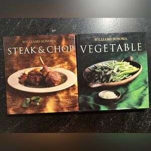 Williams Sonoma Steak & Chop and Vegetable Cookbooks - Brown and Green Covers